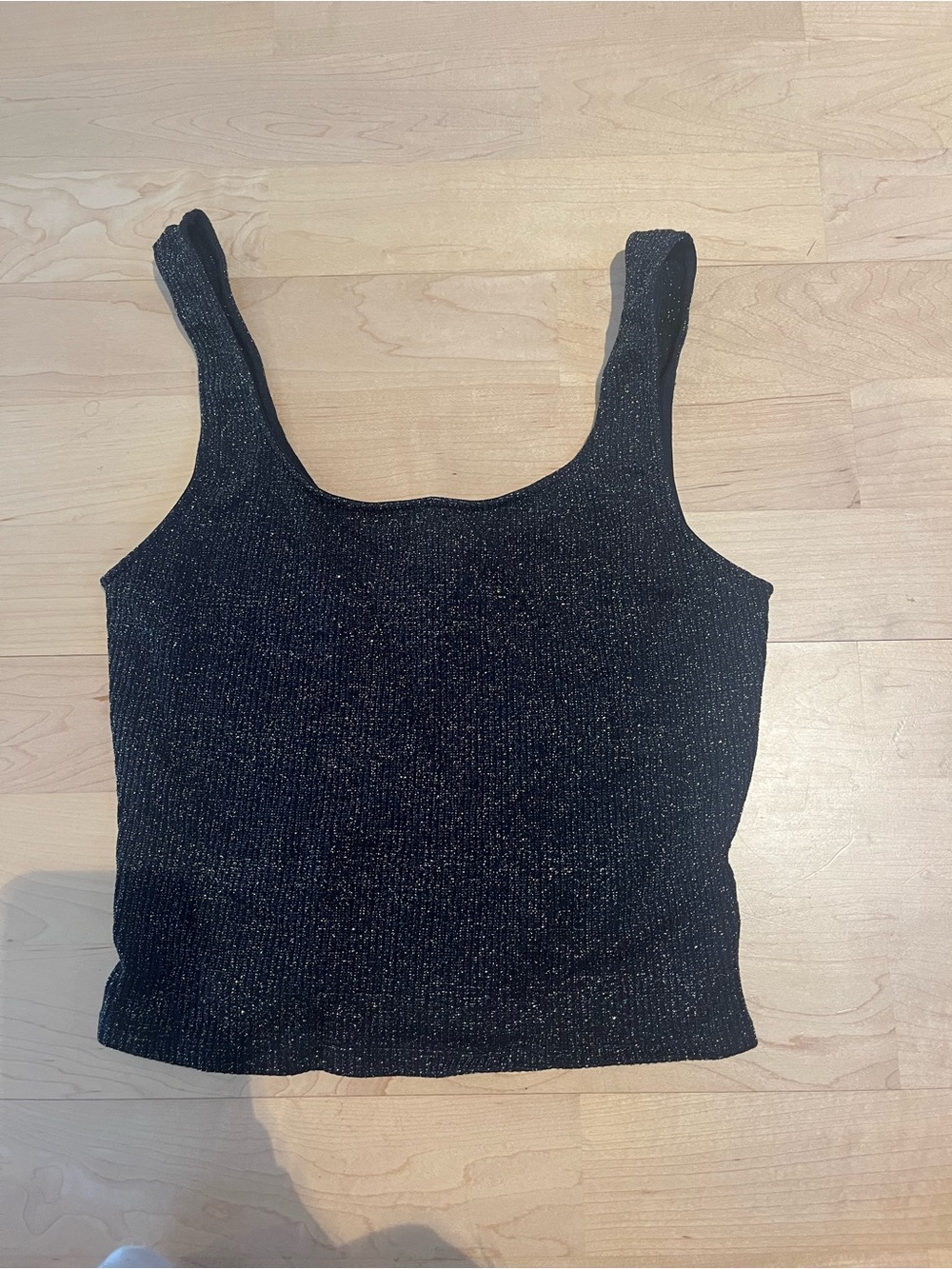 Dynamite Black Sparkle Knit Tank Top - Women
